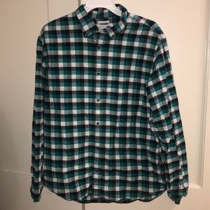 OLD NAVY, teal checkered flannel, only used once